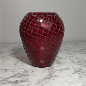 Elegant Red Mosaic Vase